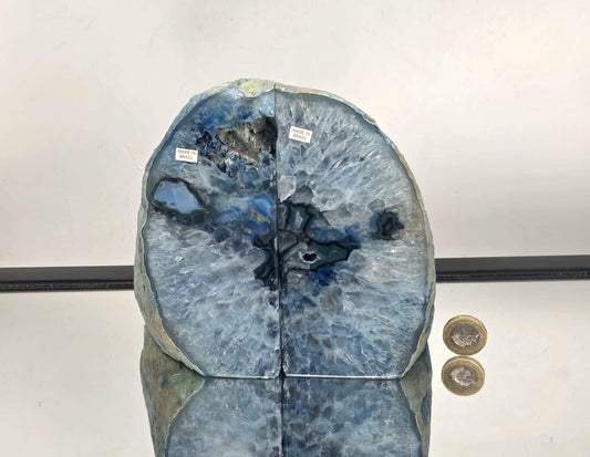 Blue Agate Quartz Crystal Bookends Home Decor Office Gift (#12)