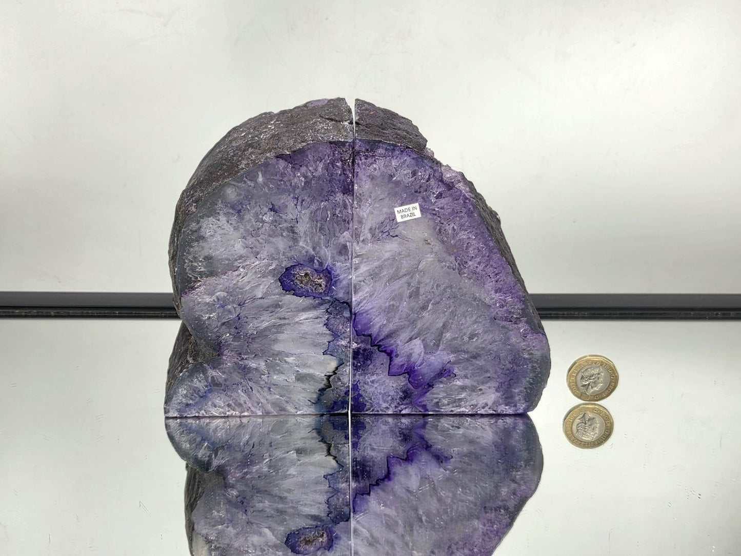 Purple Agate Quartz Crystal Bookends Home Decor Office Gift (#11)