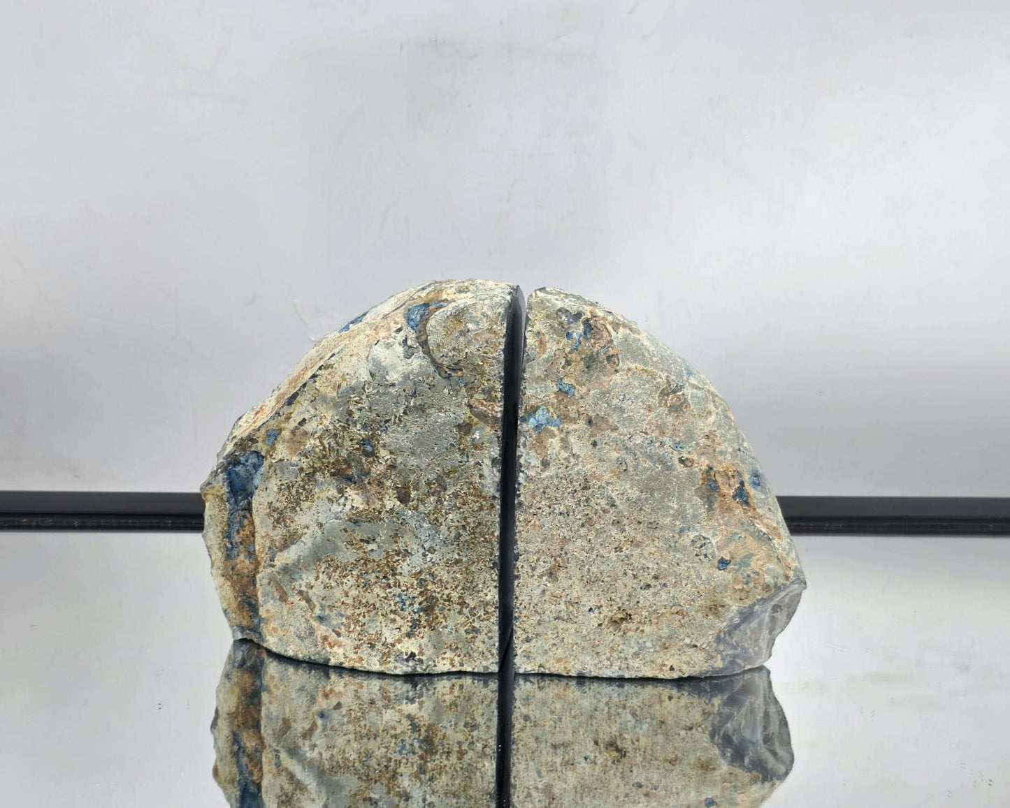 Blue Agate Quartz Crystal Bookends Home Decor Office Gift (#13)