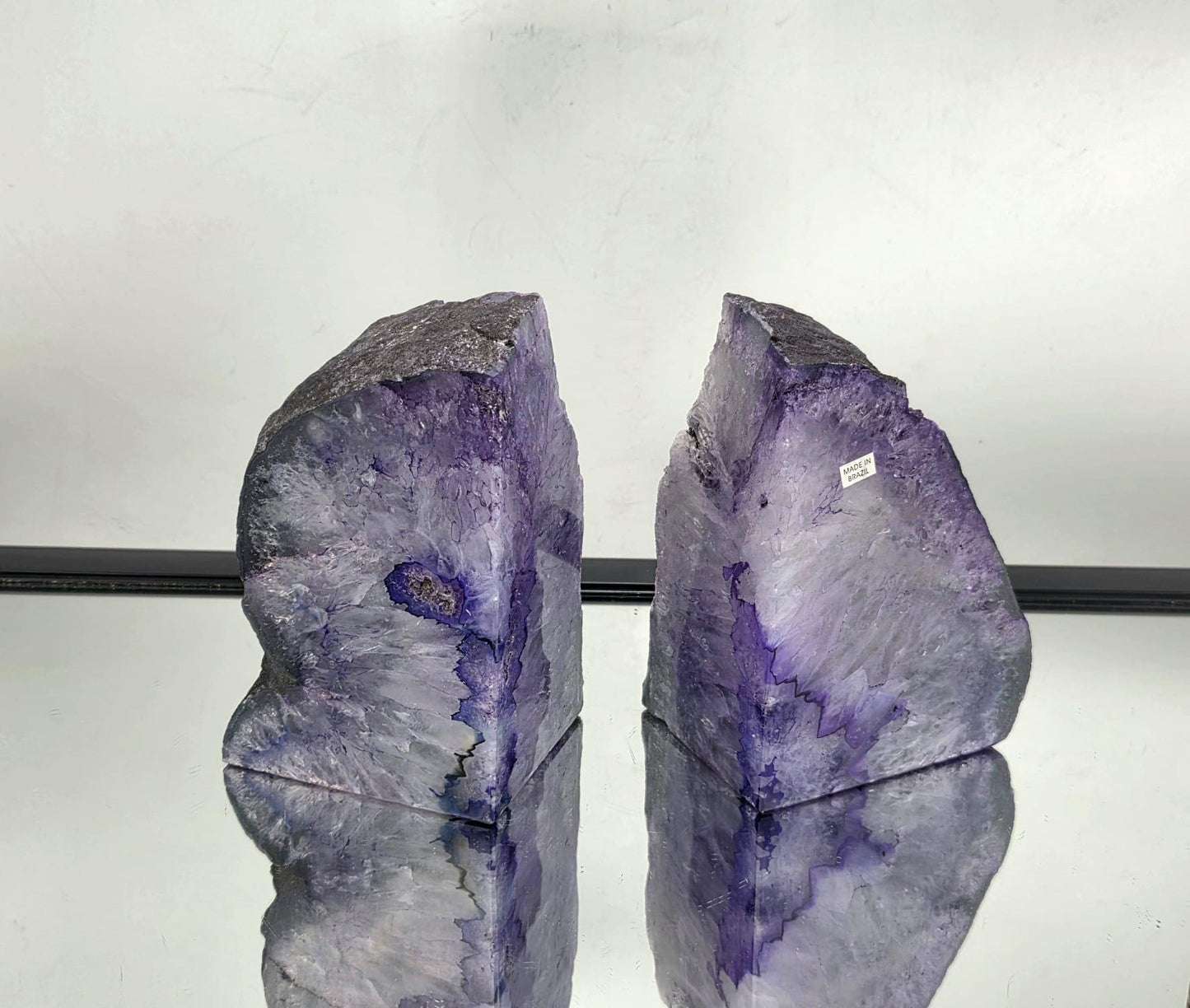 Purple Agate Quartz Crystal Bookends Home Decor Office Gift (#11)