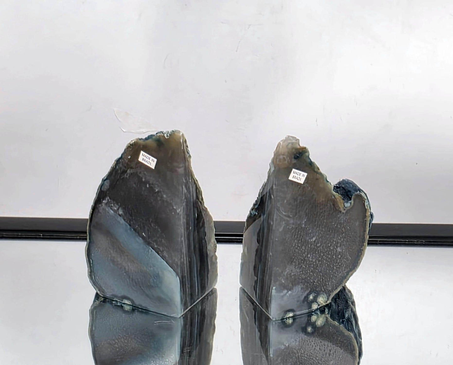 Blue Agate Quartz Crystal Bookends Home Decor Office Gift (#10)