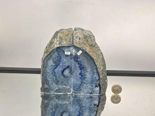 Blue Agate Quartz Crystal Bookends Home Decor Office Gift (#6)