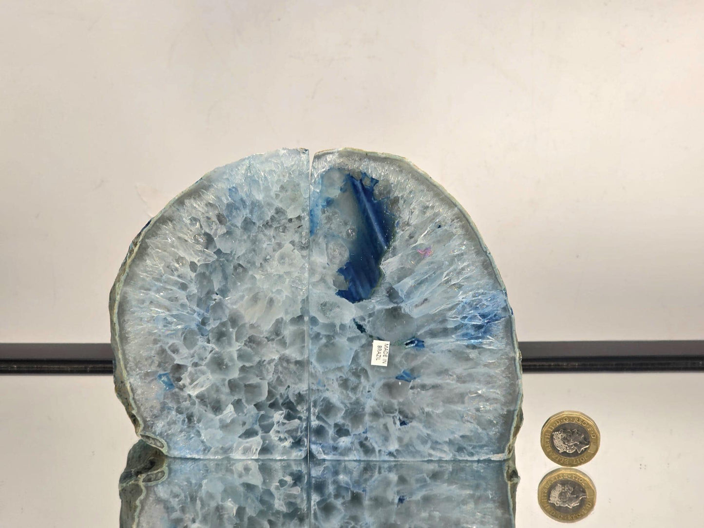 Blue Agate Quartz Crystal Bookends Home Decor Office Gift (#3)