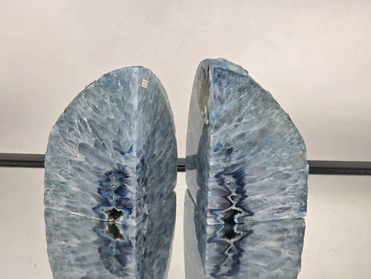 Blue Agate Quartz Crystal Bookends Home Decor Office Gift (#5)