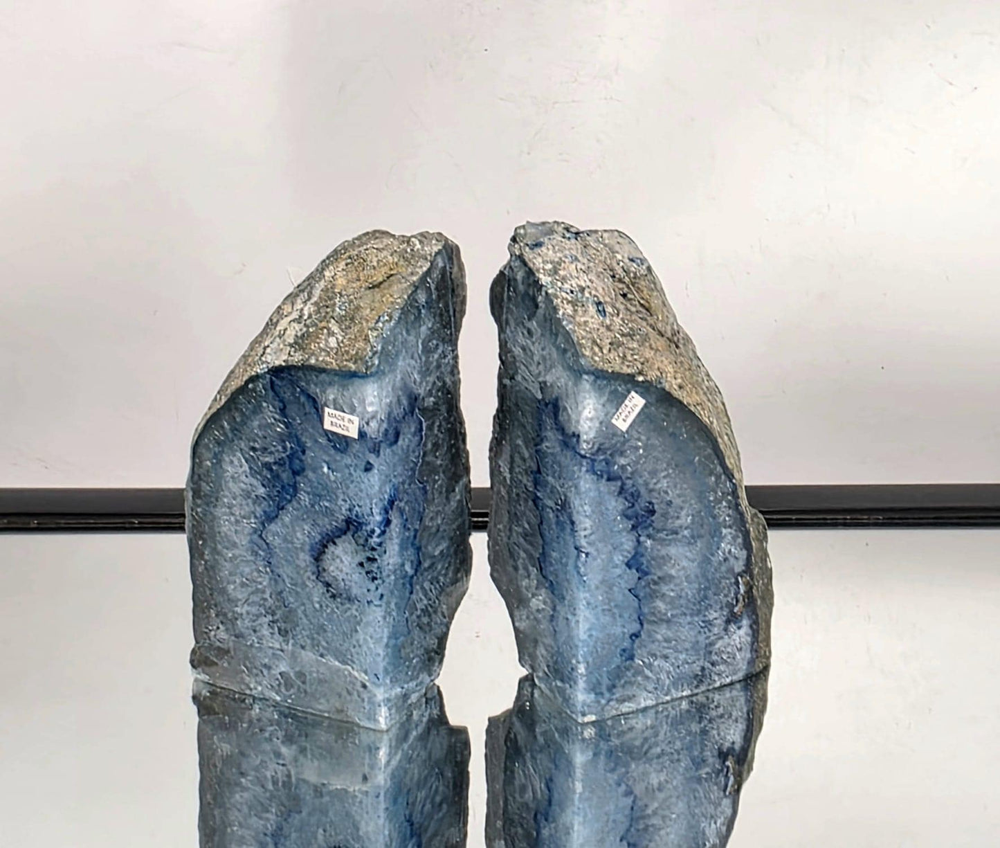 Blue Agate Quartz Crystal Bookends Home Decor Office Gift (#6)