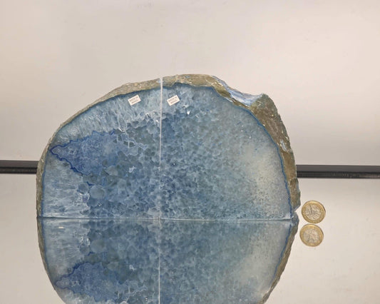 Blue Agate Quartz Crystal Bookends Home Decor Office Gift (#1)