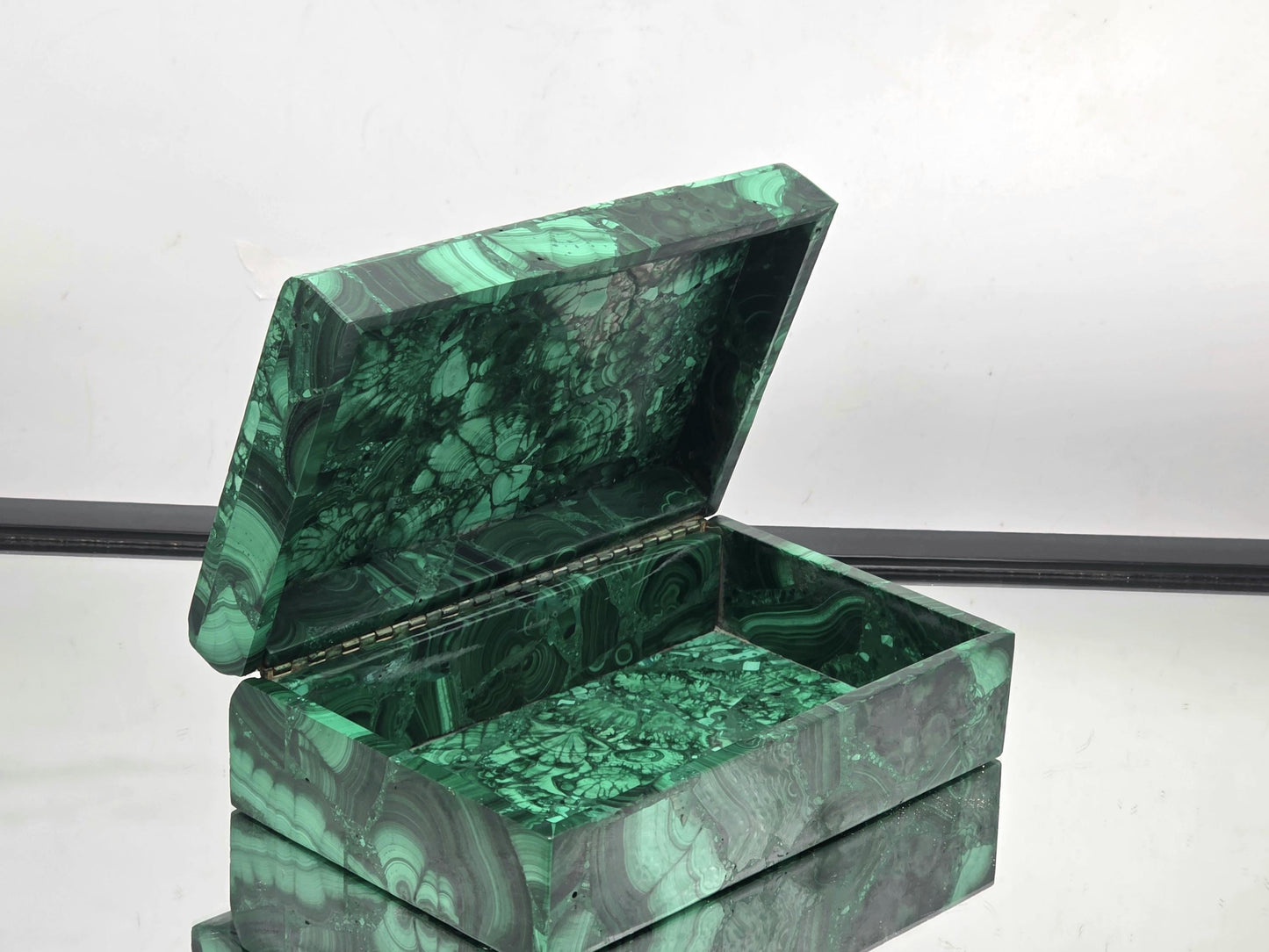 Large Malachite Crystal Jewellery Storage Box (#1)