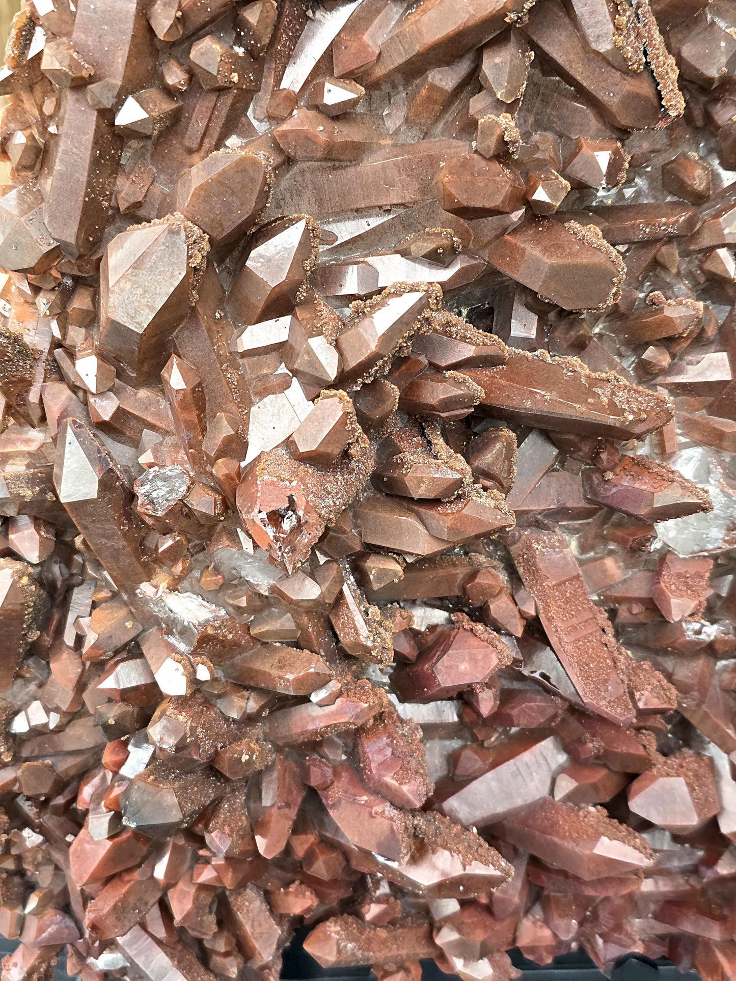 11) Hematite Stained Quartz Crystal Cluster