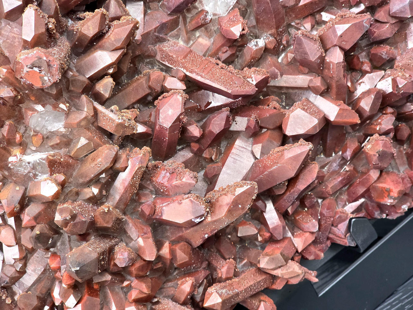 11) Hematite Stained Quartz Crystal Cluster