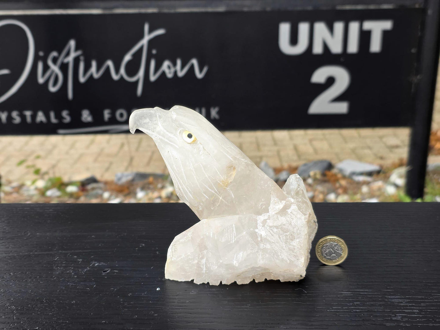 Quartz Crystal Eagle #8 | Hand-Carved in Peru | Natural Quartz | Crystal Sculpture | Unique Gift