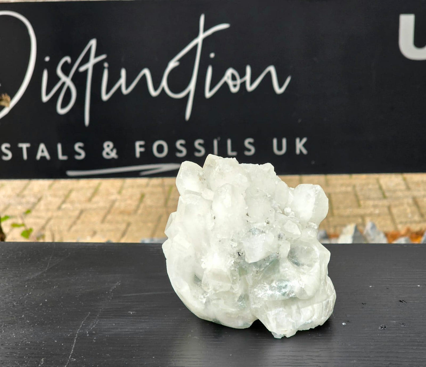 Large Quartz Crystal Skull #7 | Fluorite inclusion | Hand-Carved in Peru | Natural Quartz | Crystal Sculpture | Unique Gift