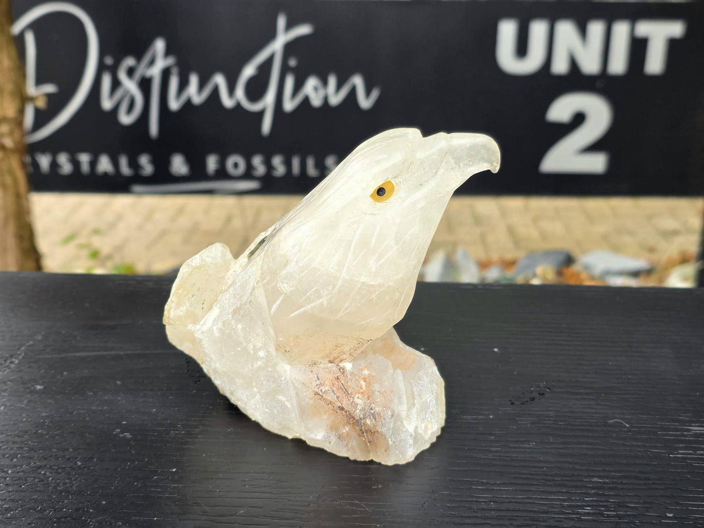 Quartz Crystal Eagle #8 | Hand-Carved in Peru | Natural Quartz | Crystal Sculpture | Unique Gift