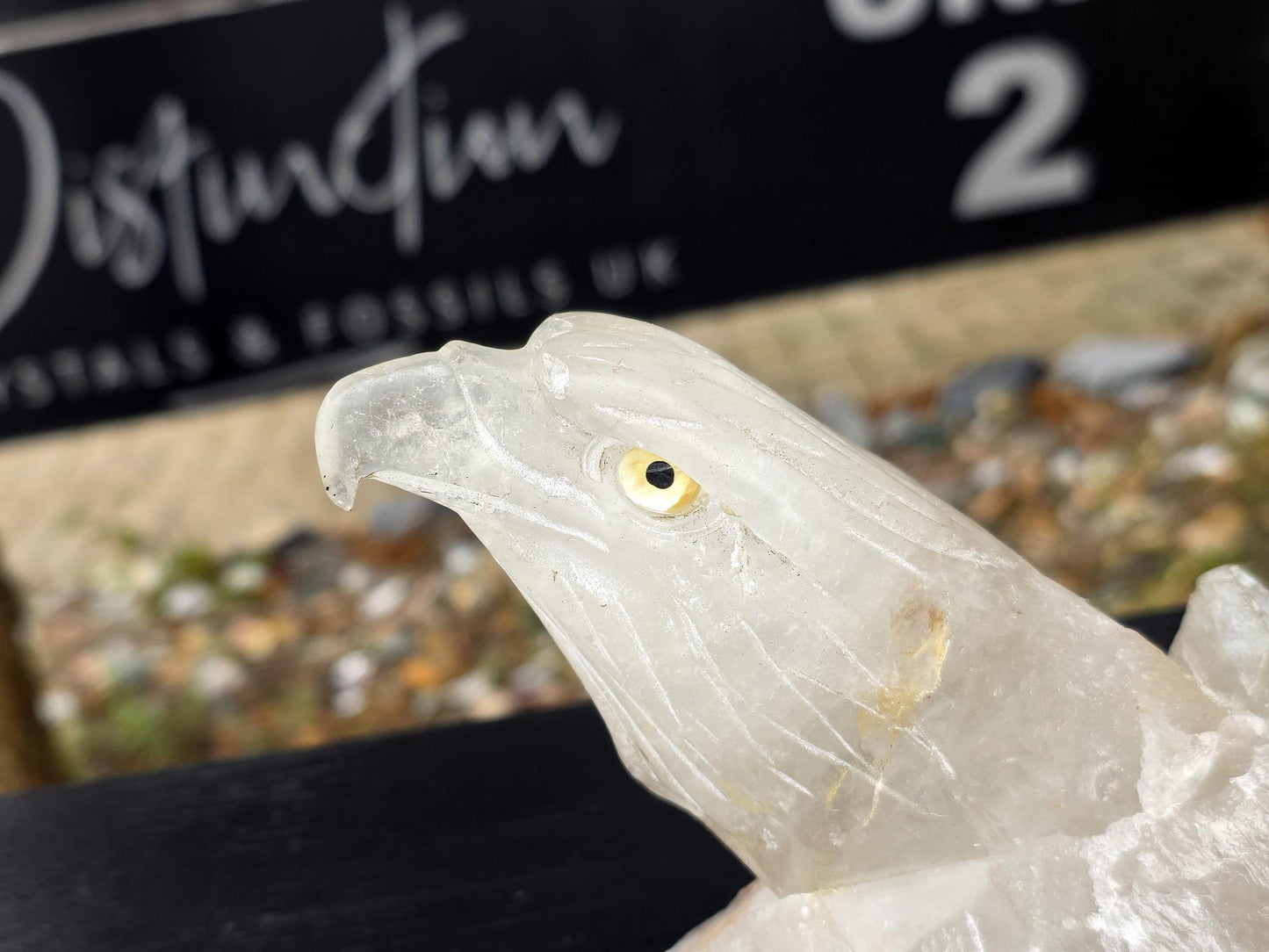 Quartz Crystal Eagle #8 | Hand-Carved in Peru | Natural Quartz | Crystal Sculpture | Unique Gift