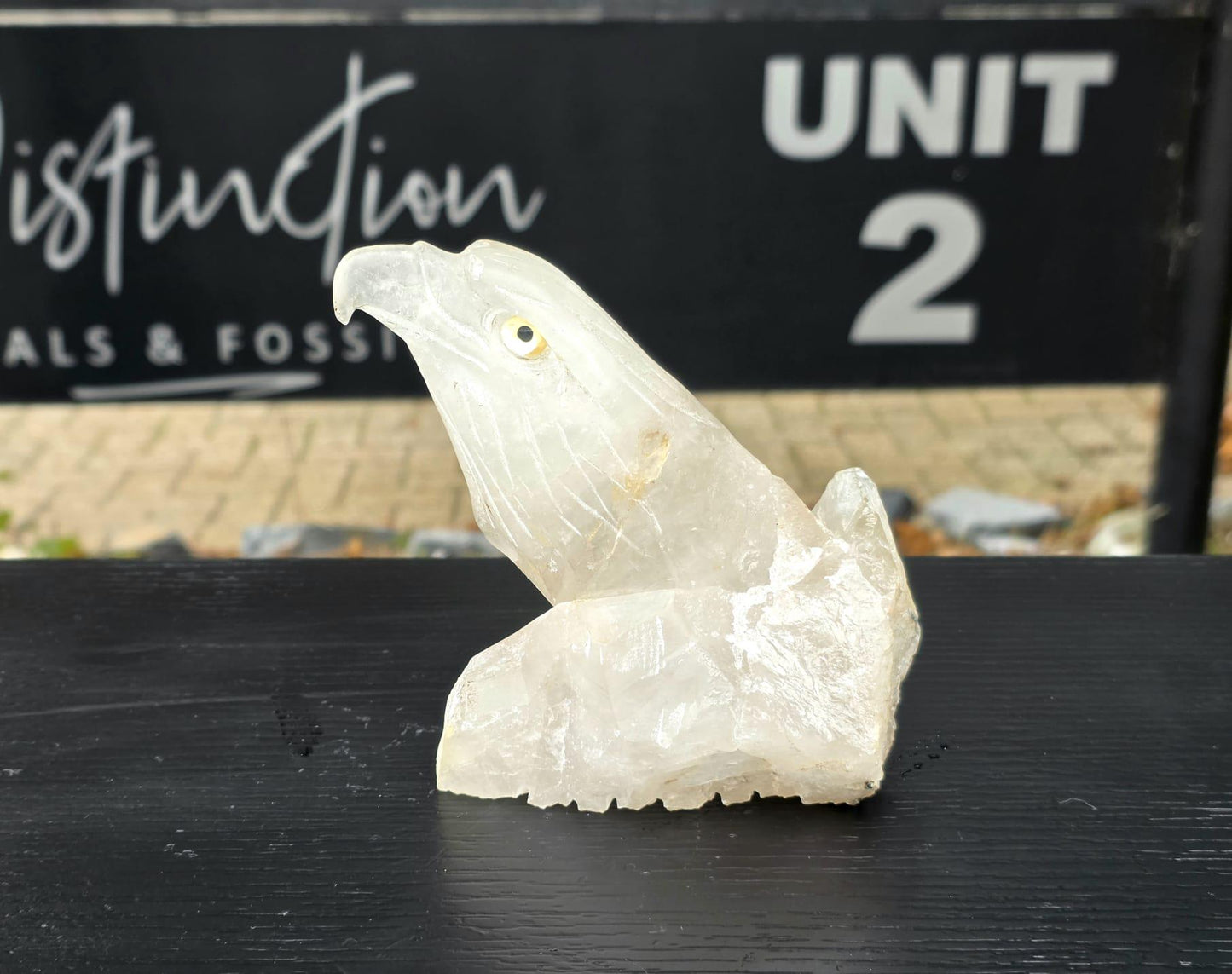 Quartz Crystal Eagle #8 | Hand-Carved in Peru | Natural Quartz | Crystal Sculpture | Unique Gift