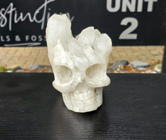 Large Quartz Crystal Skull #1 | Hand-Carved in Peru | Natural Quartz | Crystal Sculpture | Unique Gift