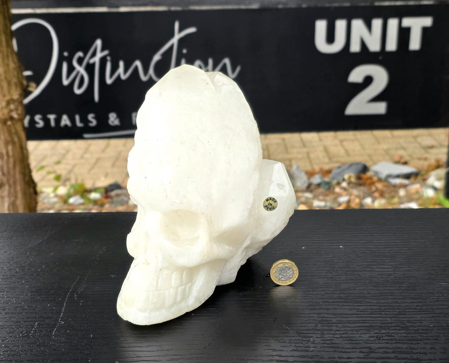 Large Quartz Crystal Skull #2 | Hand-Carved in Peru | Natural Quartz | Crystal Sculpture | Unique Gift