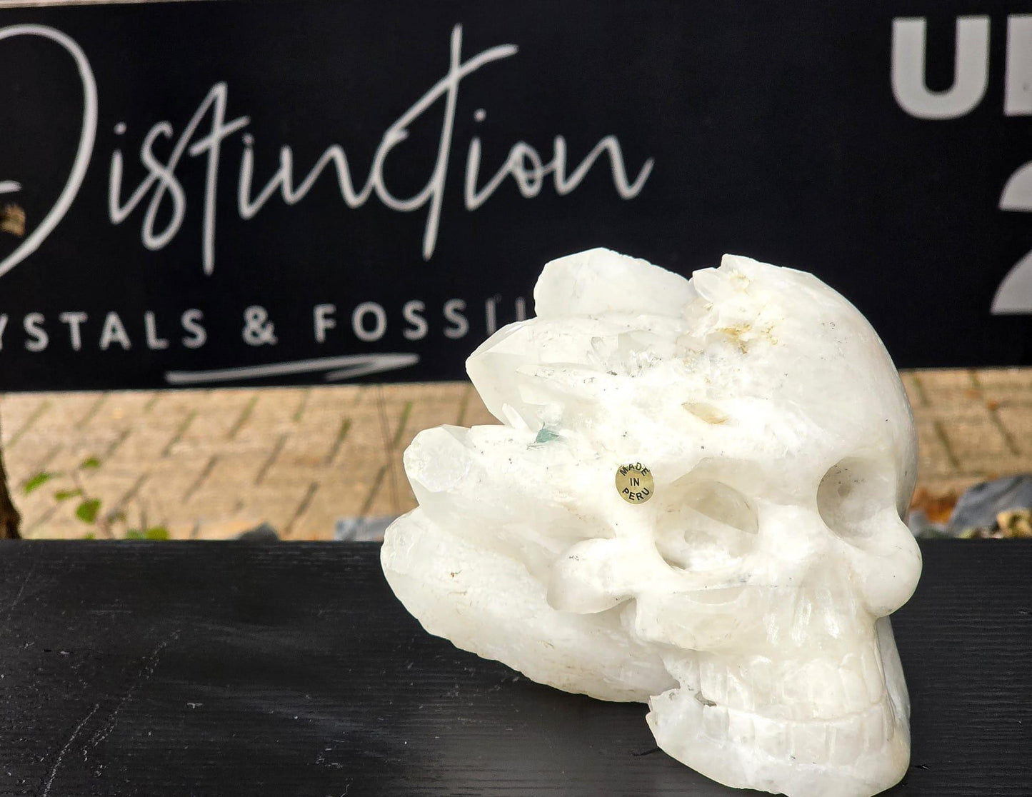 XL Large Quartz Crystal Skull #3 | Fluorite inclusion | Hand-Carved in Peru | Natural Quartz | Crystal Sculpture | Unique Gift