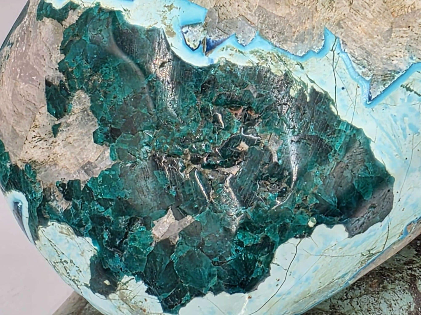 Polished Dioptase Crystal | Collector’s Specimen | Natural Gem Mineral Display