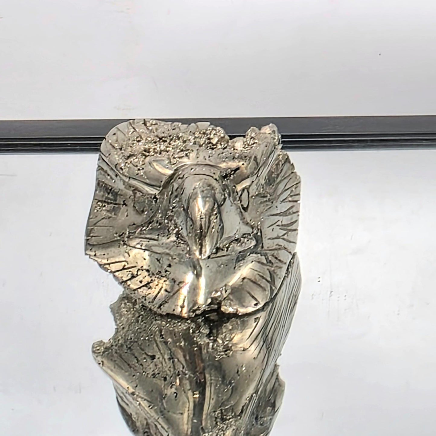 Large Pyrite Eagle Sculpture #10– Hand-Carved Crystal Bird | Pyrite Animal Carving | Natural Pyrite Eagle Decor