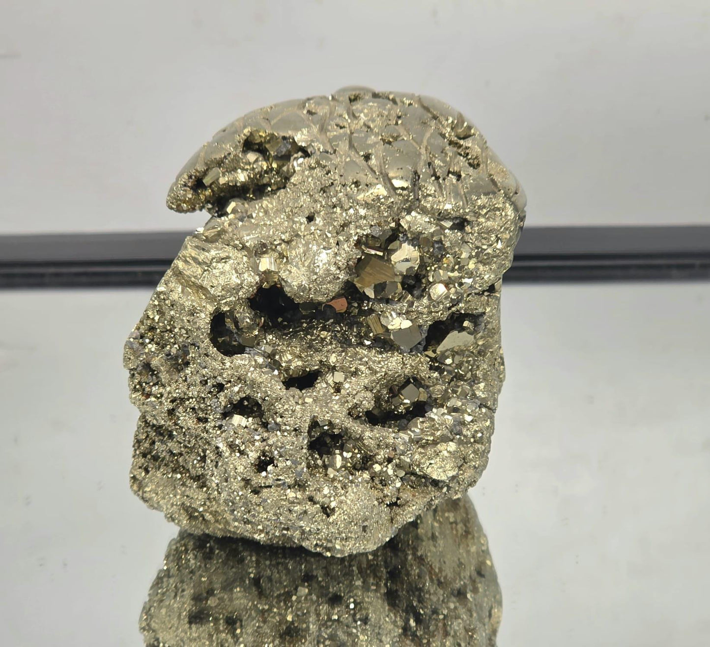 Large Pyrite Eagle Sculpture #7– Hand-Carved Crystal Bird | Pyrite Animal Carving | Natural Pyrite Eagle Decor