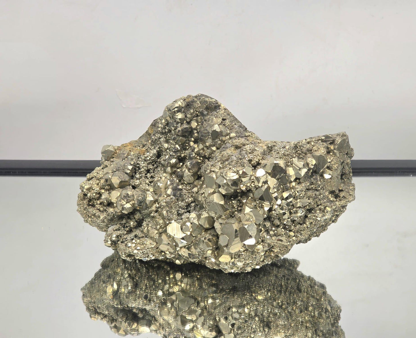 Large Pyrite Fish Sculpture #3 – Hand-Carved Crystal Animal | Pyrite Healing Stone | Metallic Gold Pyrite Fish Figurine