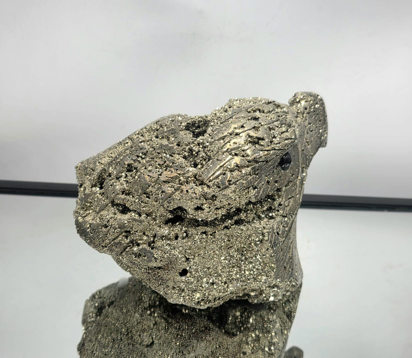 Very Large Pyrite Eagle Sculpture – Hand-Carved Crystal Bird | Pyrite Animal Carving | Natural Pyrite Eagle Decor 6.45kg