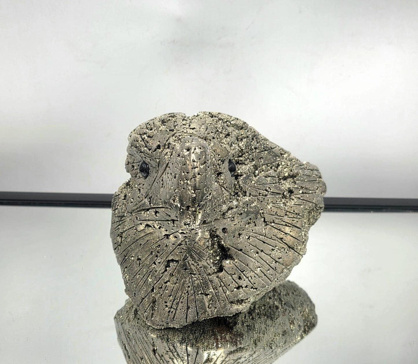 Very Large Pyrite Eagle Sculpture – Hand-Carved Crystal Bird | Pyrite Animal Carving | Natural Pyrite Eagle Decor 6.45kg