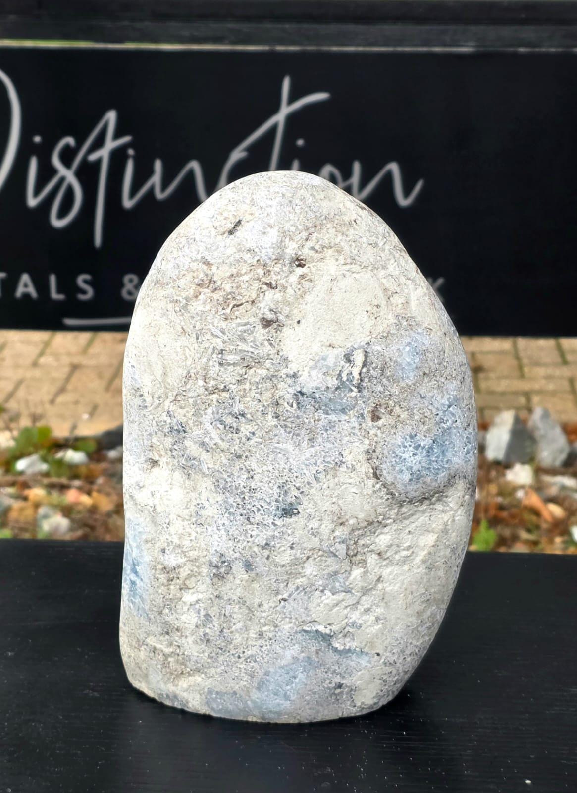Very Large Celestite Freeform #2 | 5.85 KG Blue Celestine Mineral Specimen | Natural Crystal with Cut Base | Collector Display