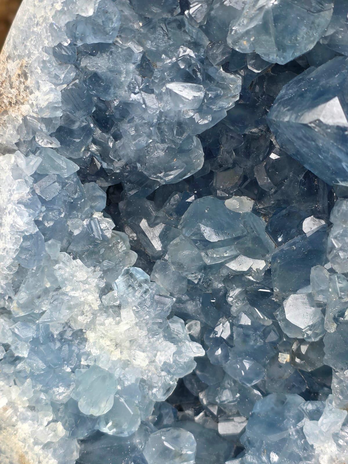 Very Large Celestite Freeform #2 | 5.85 KG Blue Celestine Mineral Specimen | Natural Crystal with Cut Base | Collector Display