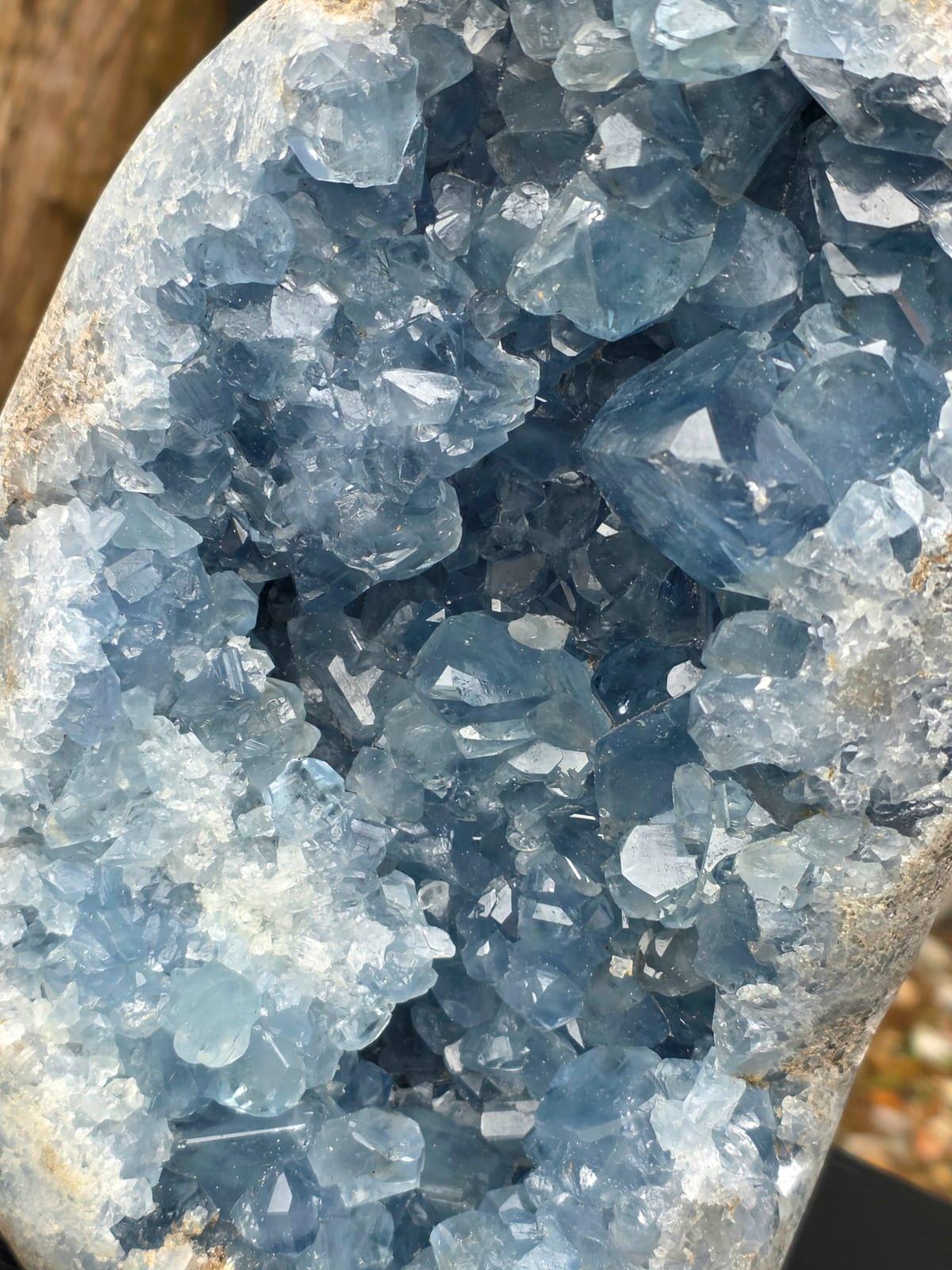 Very Large Celestite Freeform #2 | 5.85 KG Blue Celestine Mineral Specimen | Natural Crystal with Cut Base | Collector Display