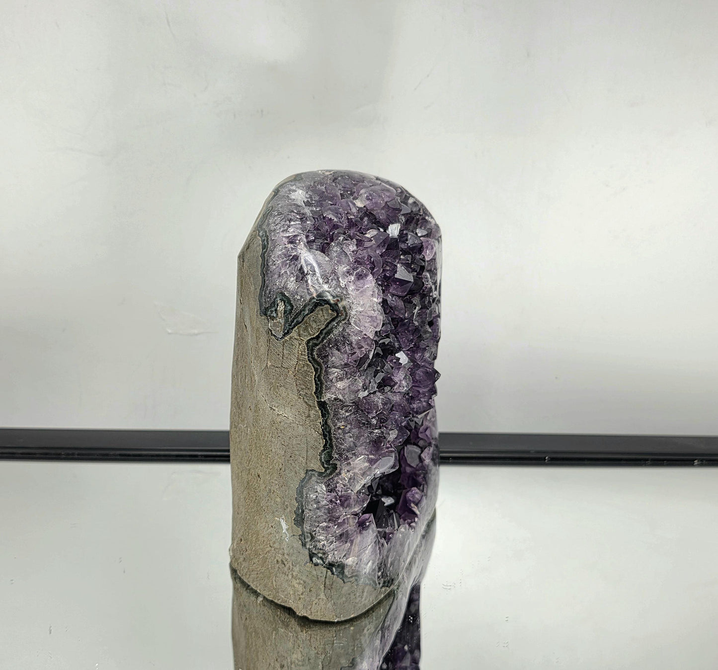 Amethyst Crystal Dark Purple Natural Uruguayan Geode Cutbase (#10)