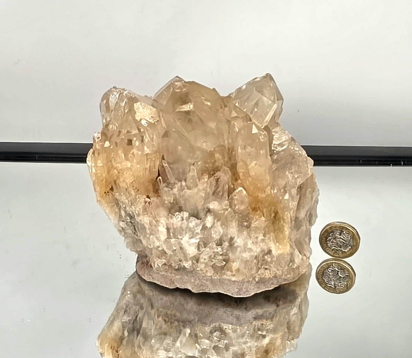 Large Kundalini Citrine Natural Crystal | Golden Citrine Quartz Cluster | Statement Home Décor #59