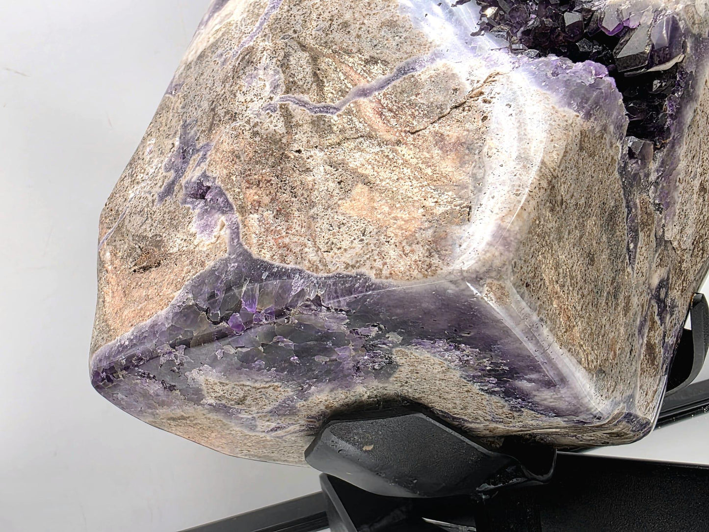 Mapatizya Amethyst Crystal on Custom Stand | Large Natural amethyst Display | Holistic Interior Design
