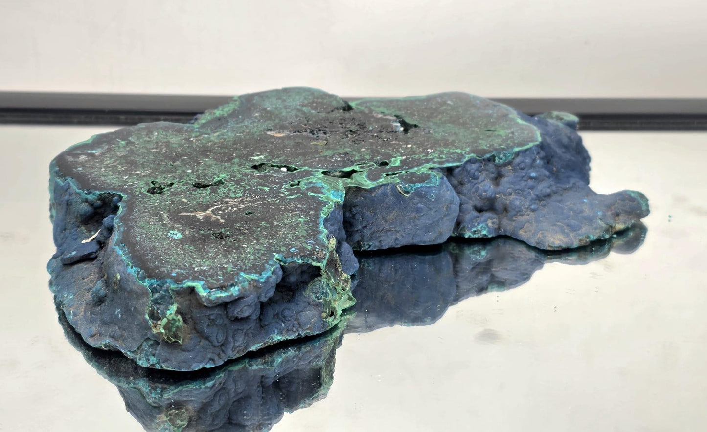 XL Malachite Azurite Crystal Slice – Unique Collector Mineral Specimen