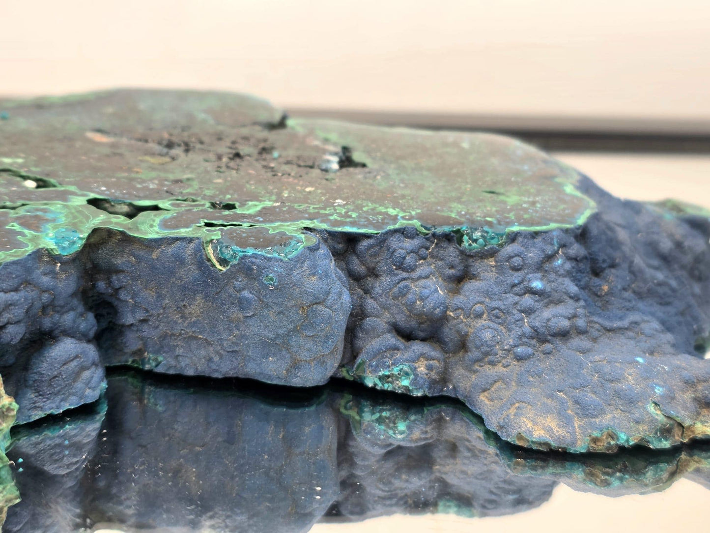 XL Malachite Azurite Crystal Slice – Unique Collector Mineral Specimen