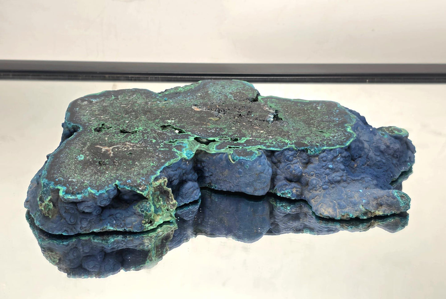 XL Malachite Azurite Crystal Slice – Unique Collector Mineral Specimen