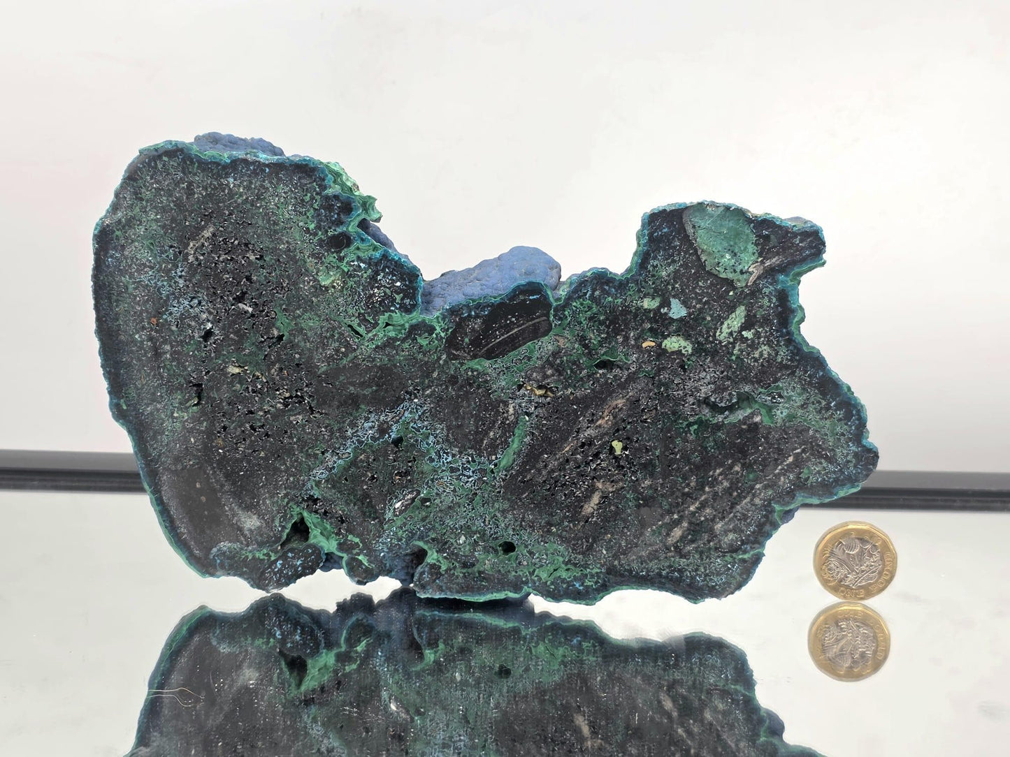 XL Malachite Azurite Crystal Slice – Unique Collector Mineral Specimen
