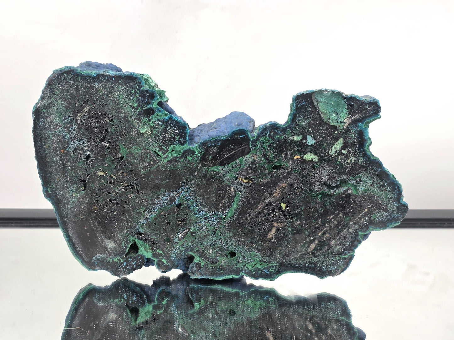 XL Malachite Azurite Crystal Slice – Unique Collector Mineral Specimen