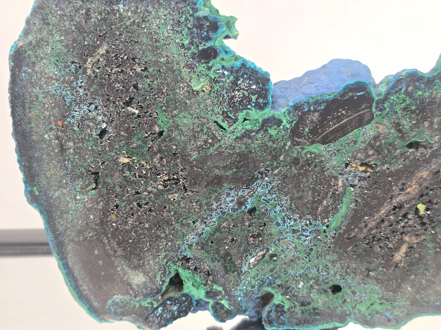 XL Malachite Azurite Crystal Slice – Unique Collector Mineral Specimen