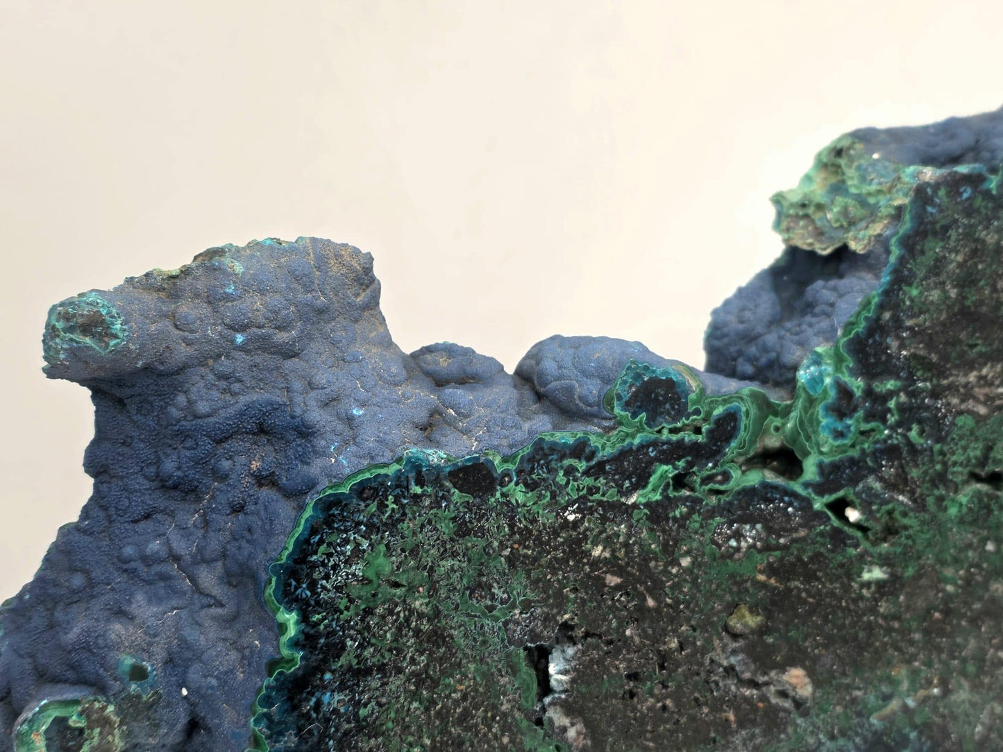 XL Malachite Azurite Crystal Slice – Unique Collector Mineral Specimen