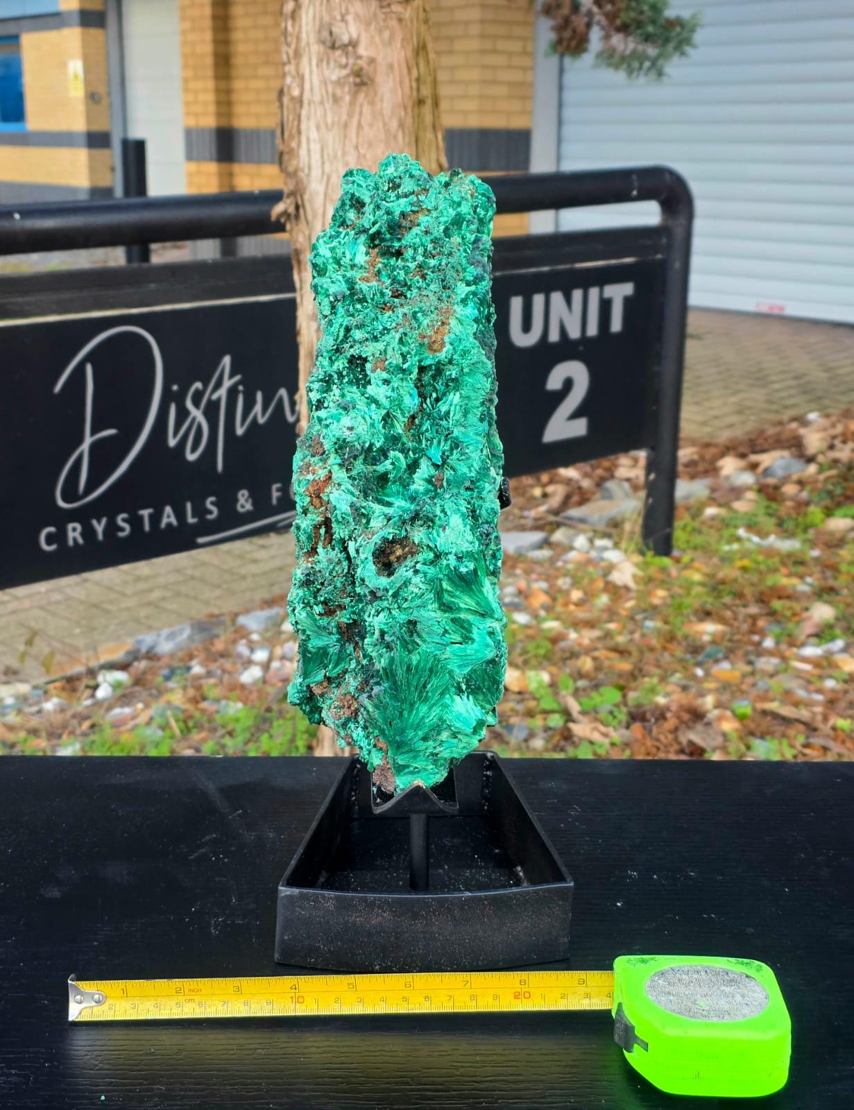 Large Velvet Malachite Crystal on Stand – Statement Mineral Display | Collector’s Piece
