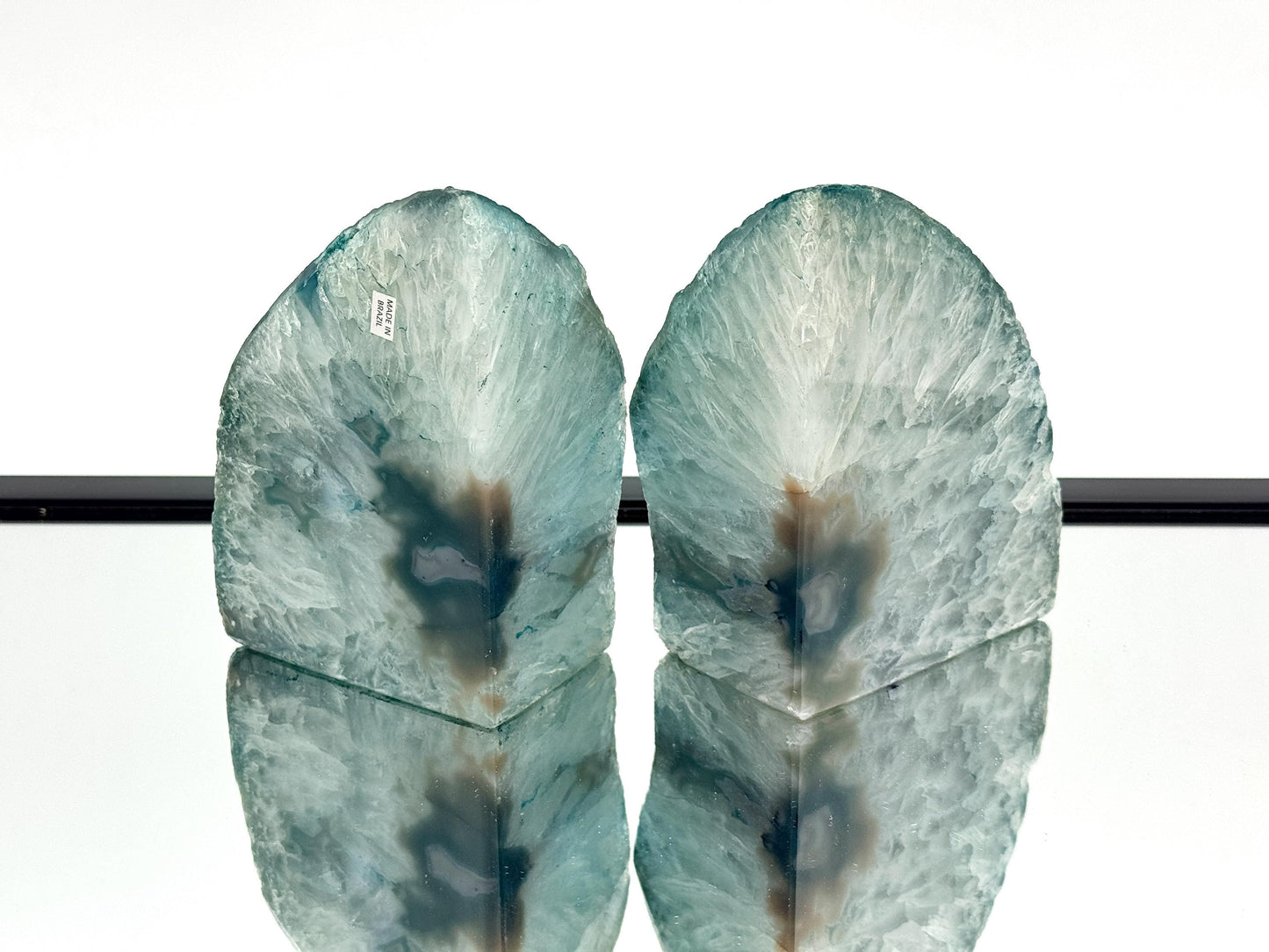 Large Crystal Bookends Home Decor Office Gift Blue Agate Quartz (#17)