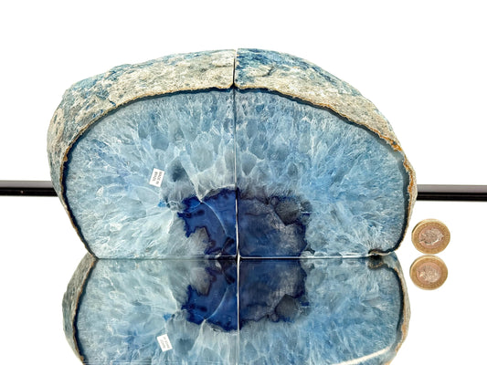 Large Crystal Bookends Home Decor Office Gift Blue Agate Quartz (#14)