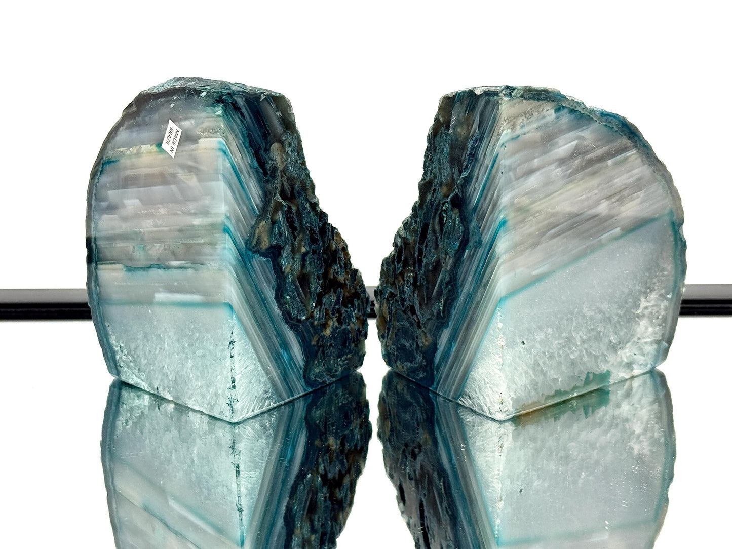 Large Crystal Bookends Home Decor Office Gift Blue Agate Quartz (#7)