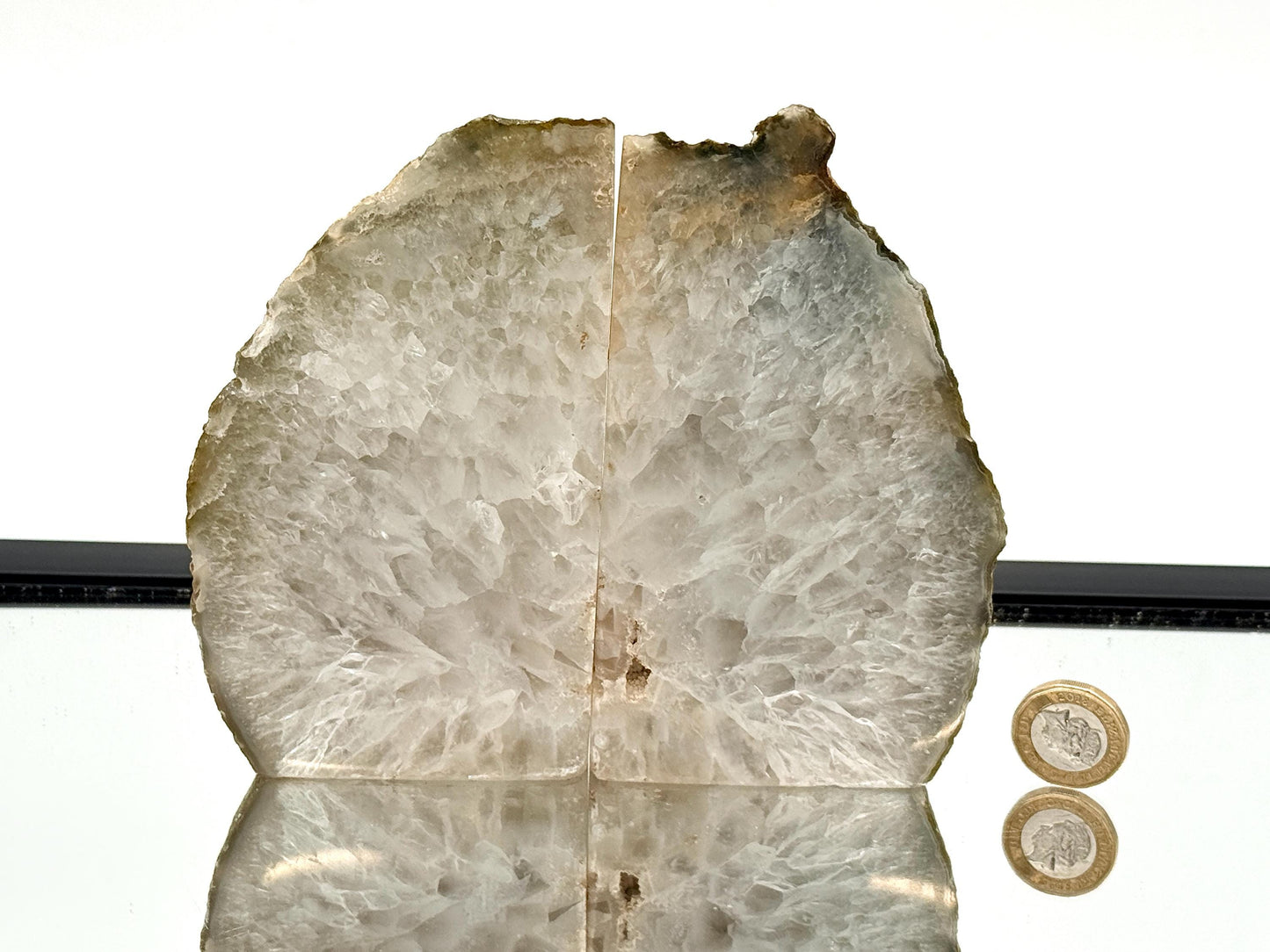 Large Crystal Bookends Home Decor Office Gift Natural Agate Quartz (#45)