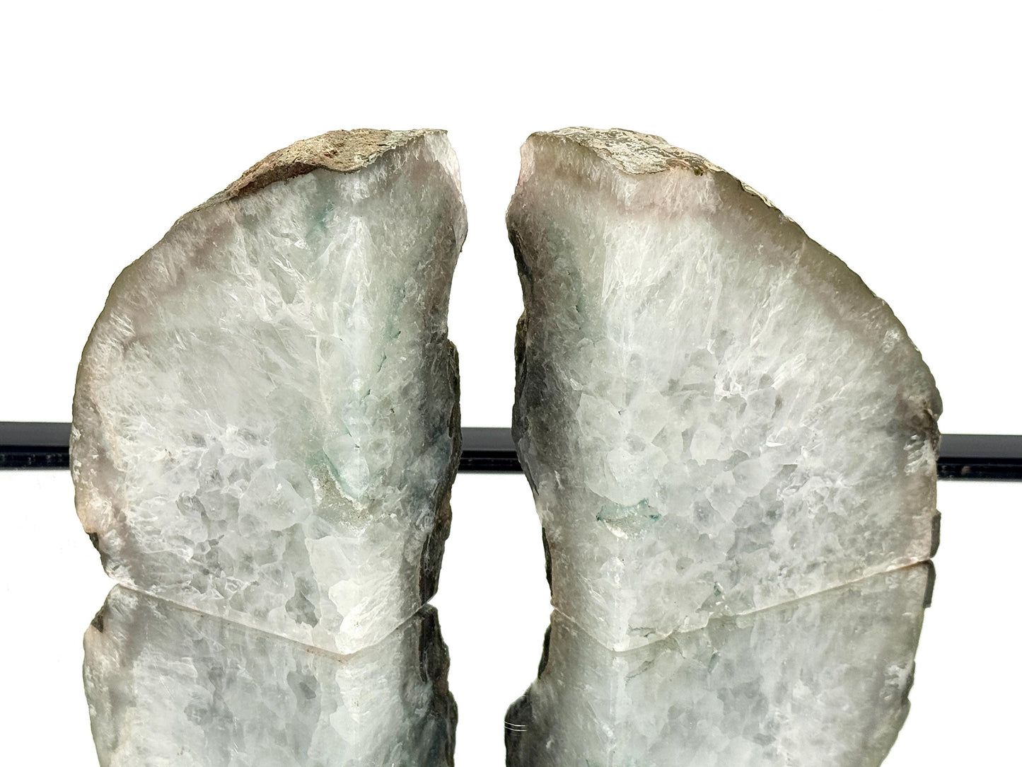 Large Crystal Bookends Home Decor Office Gift Natural Agate Quartz (#42)