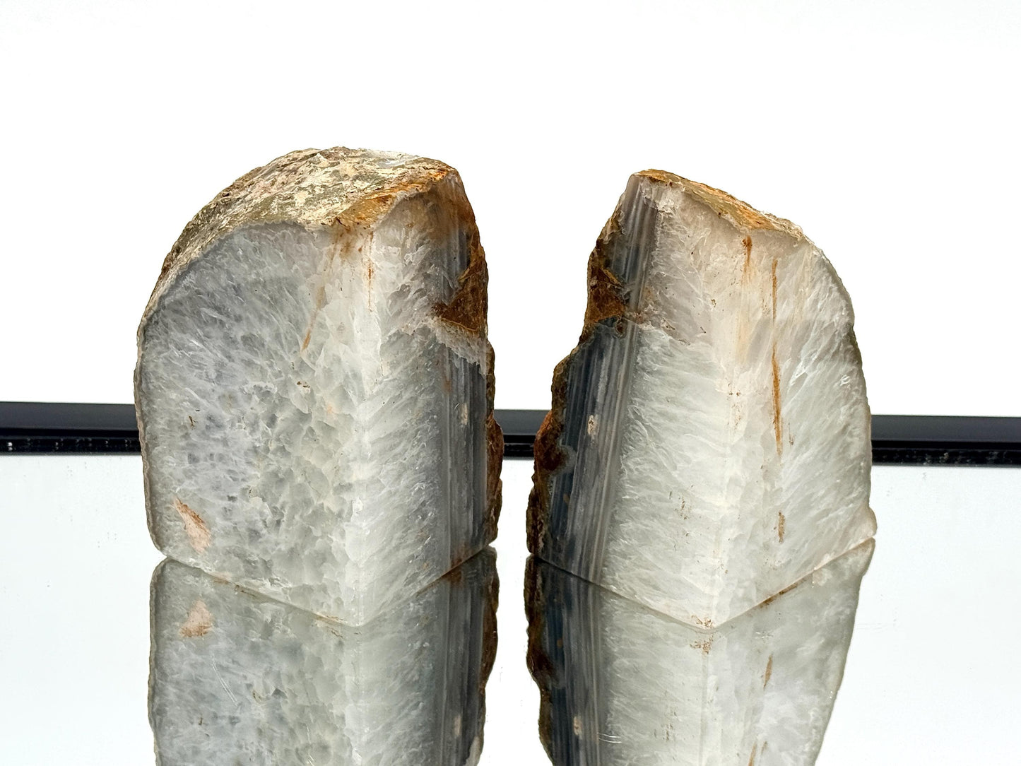 Large Crystal Bookends Home Decor Office Gift Natural Agate Quartz (#44)