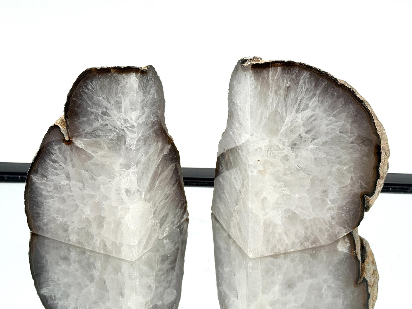 Large Crystal Bookends Home Decor Office Gift Natural Agate Quartz (#40)