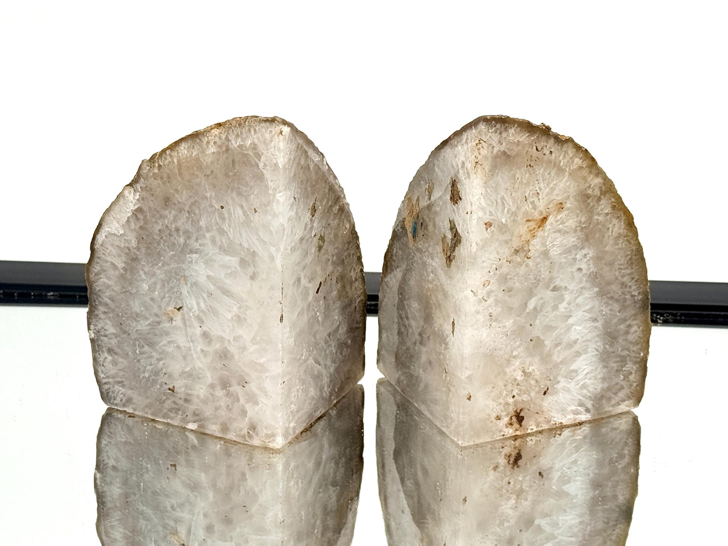 Large Crystal Bookends Home Decor Office Gift Natural Agate Quartz (#39)