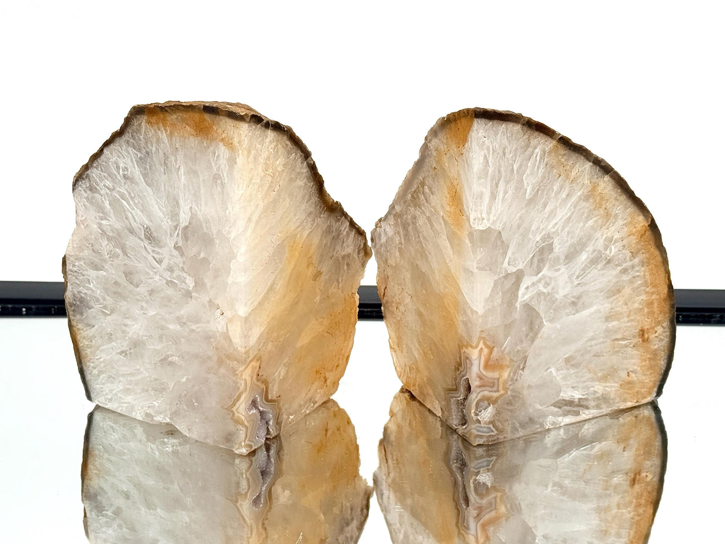 Large Crystal Bookends Home Decor Office Gift Natural Agate Quartz (#38)